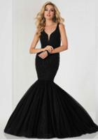 Tiffany Homecoming - 46124 Sleeveless Pearl Adorned Tulle Trumpet Gown