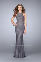 Gigi - Elegant Beaded Open Back Net Long Gown 24790