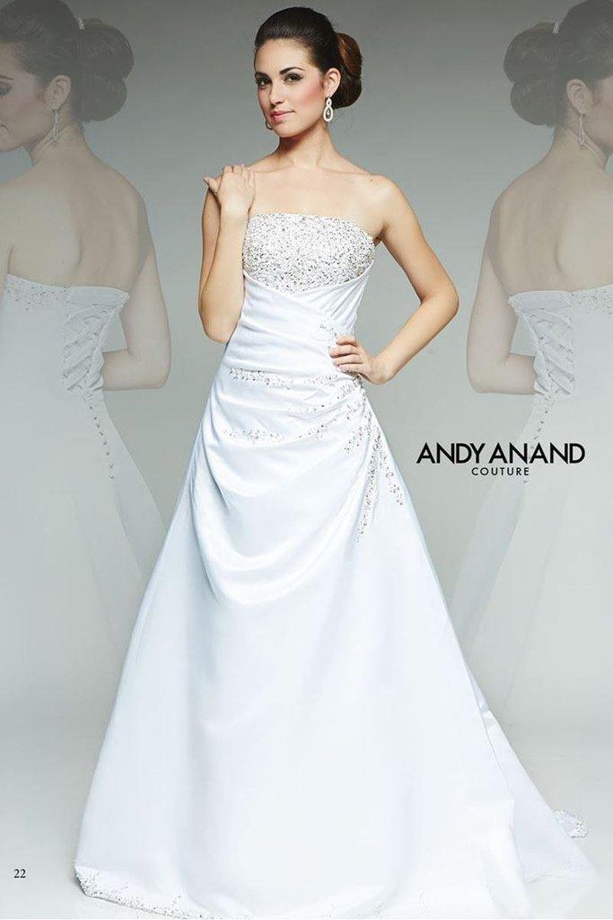 Milano Formals - Aa9254 Strapless Draped Empire Satin A-line Gown