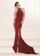 Tarik Ediz - Beaded Neckline Evening Gown 92470