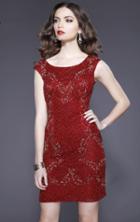 Shail K - 21215 Embellished Fitted Scoop Dress