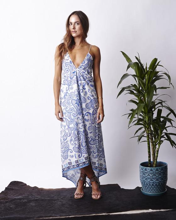 Winston White - Calysta Dress With Faux Leather Straps