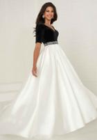 Tiffany Designs - 16287 Beaded Velvet/mikado A-line Dress