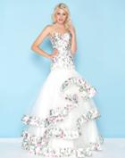 Mac Duggal - 66317h Strapless Floral Ruffled Mermaid Gown