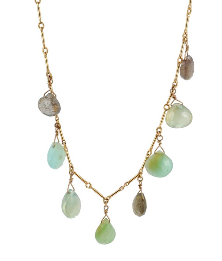 Lori Kaplan Jewelry - Opal, Prenite, Labradorite 14k Gf Necklace