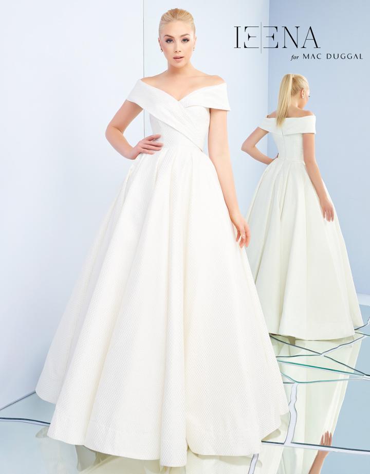 Ieena Duggal - 25917i Folded Off Shoulder Ballgown