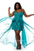 Sydney's Closet - Sc7156 Plus Size Dress In Teal