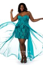 Sydney's Closet - Sc7156 Plus Size Dress In Teal