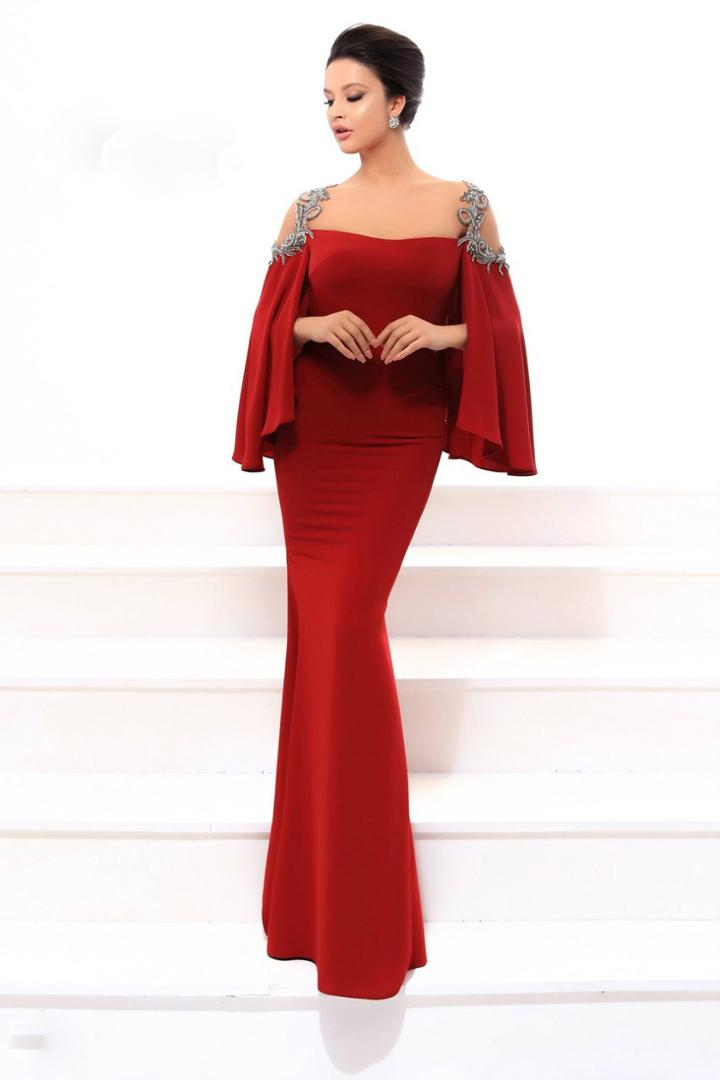 Tarik Ediz - 93424 Crystal Embroidered Sheath Dress