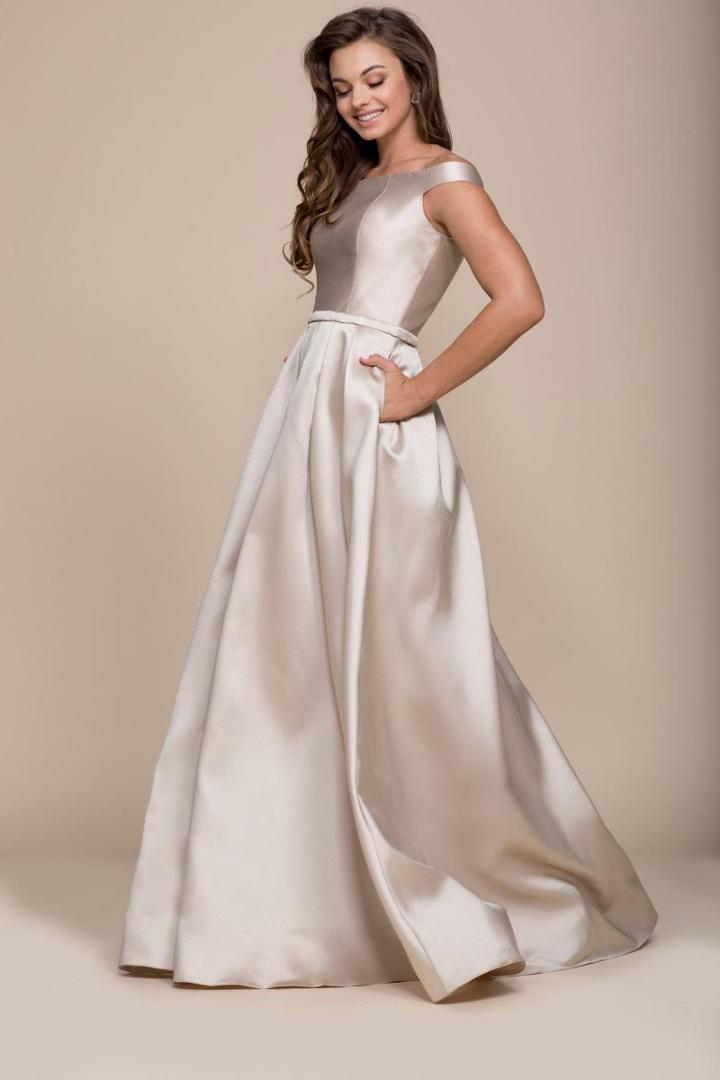 Nox Anabel - C007 Off-shoulder Mikado A-line Gown