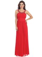 May Queen - Beaded Yoke Scoop Neck A-line Dress