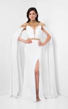 Terani Evening - Aristocratic Beaded Neck And Caped Mermaid Gown 1713m3468