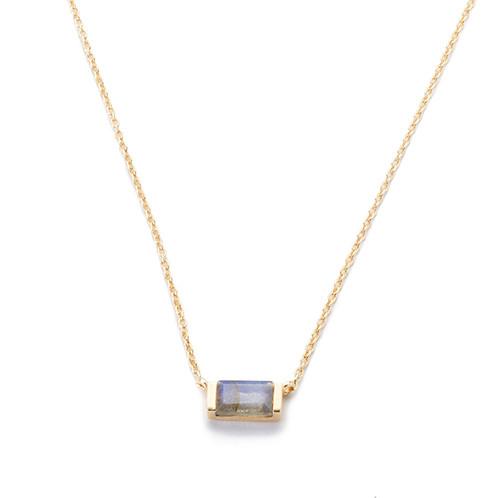 Margaret Elizabeth - Channel Set Drop Necklace Labradorite