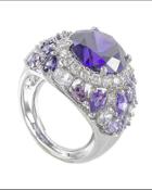 Cz By Kenneth Jay Lane - Radiant Round Cz With Multi Stone Wide Band