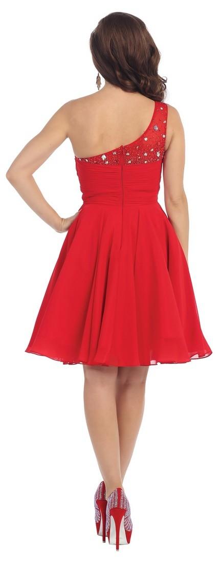 One Shoulder Sequined Lovely Dress