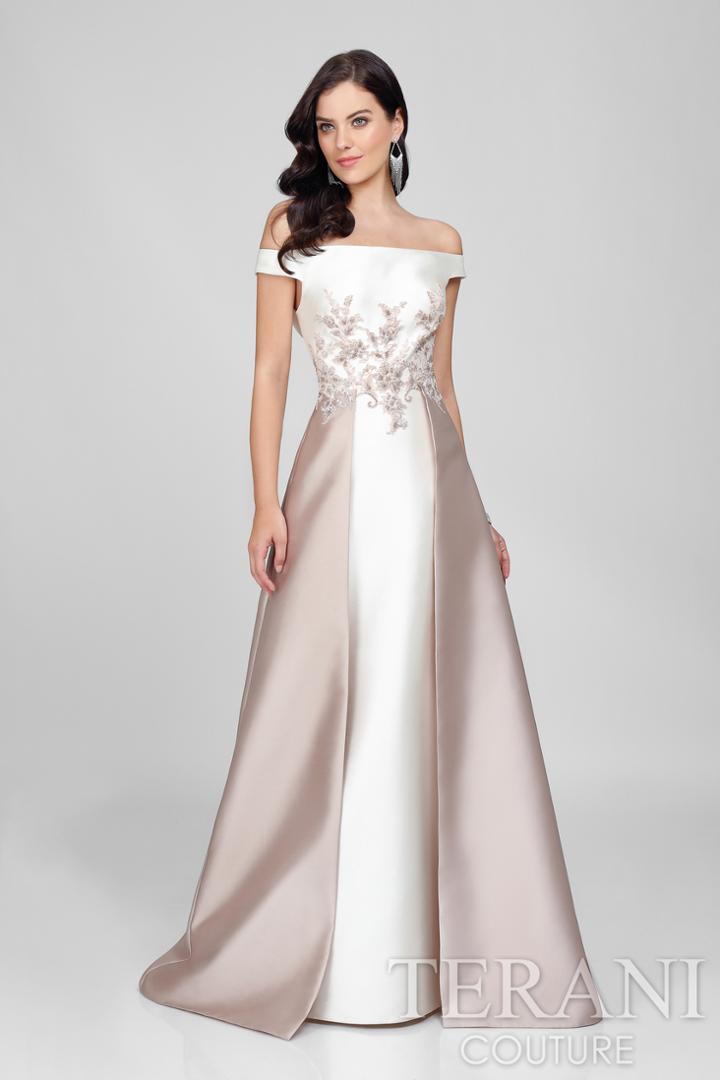 Terani Evening - Sophisticated Floral Embroidered Off The Shoulder A-line Gown 1721m4702