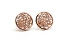 Tresor Collection - Signature Logo Stud Earrings In 15mm With Diamond In 18k Rose Gold