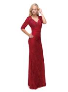 Enthralling Long V-neck Lace Dress
