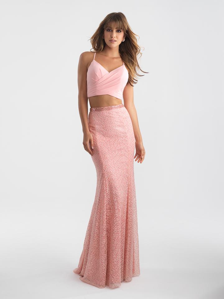 Madison James - 18-711 Two Piece V-neck Sheath Dress