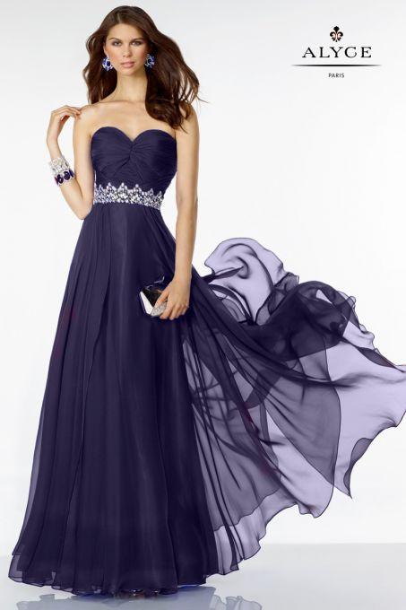 Alyce Paris B'dazzle - 35808 Long Dress In Eggplant