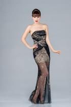 Cinderella Divine - Sequined Strapless Fitted Dress