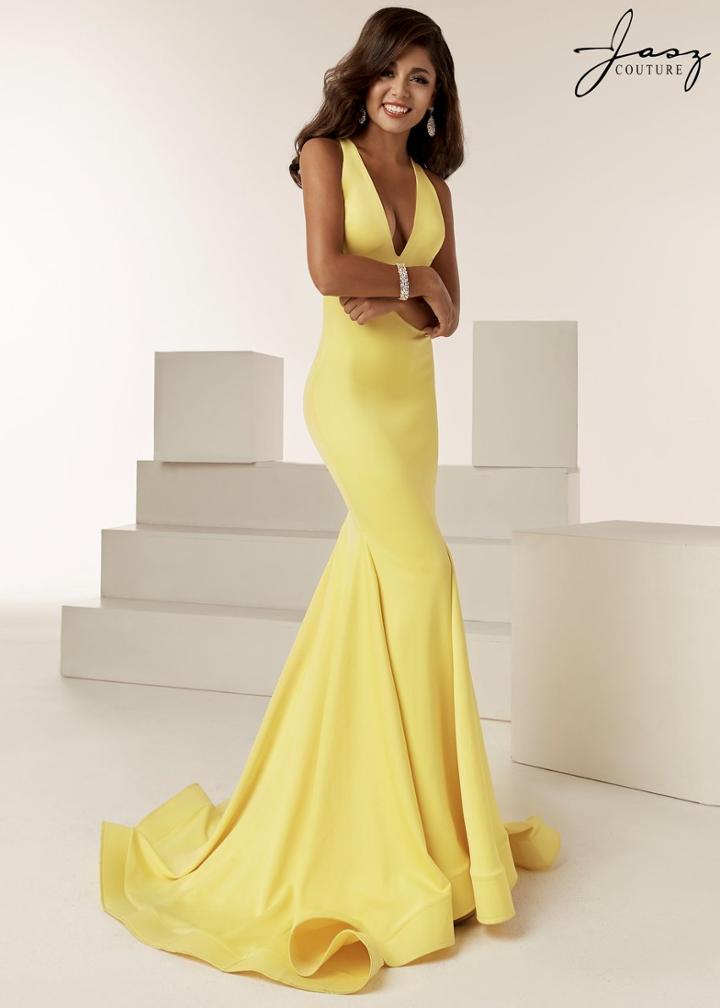 Jasz Couture - 6222 Sleeveless Plunging V-neck Mermaid Gown