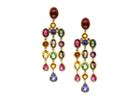 Tresor Collection - Multi Cut Tourmaline And Diamond Earring In 18kt Yellow Gold