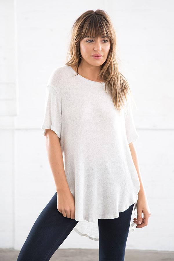 Joah Brown - Live In Slouchy Tee In Chalk