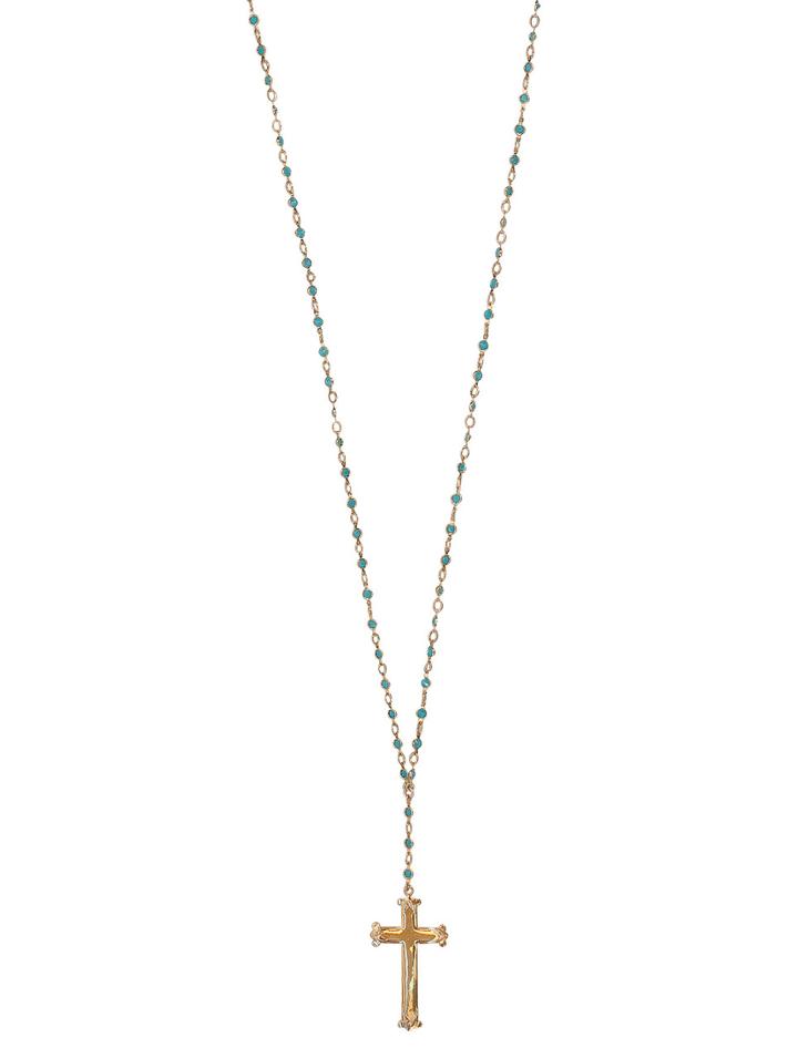 Heather Gardner - Petite Crystal Cross Necklace