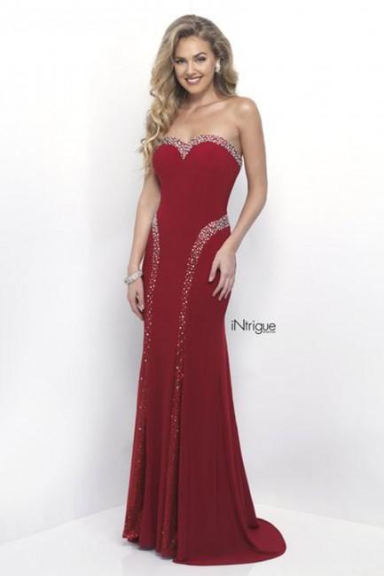 Intrigue - Shimmering Embellished Strapless Sheath Gown 256