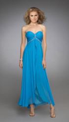 La Femme - Beaded And Ruched Sweetheart A-line Dress 11929
