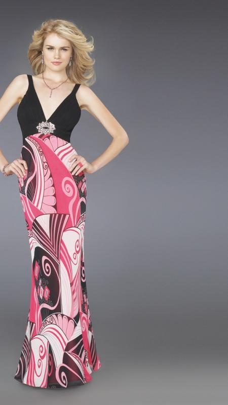 La Femme - Long With Multi-colored Skirt 14271