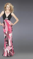 La Femme - Long With Multi-colored Skirt 14271
