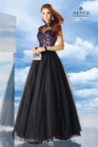 Alyce Paris - Sequined High Neck Ballgown In Black/multicolor 6484