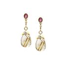 Tresor Collection - Pink Tourmaline Interchangeable Top With Golden Rutile Baroque In 18k Yellow Gold