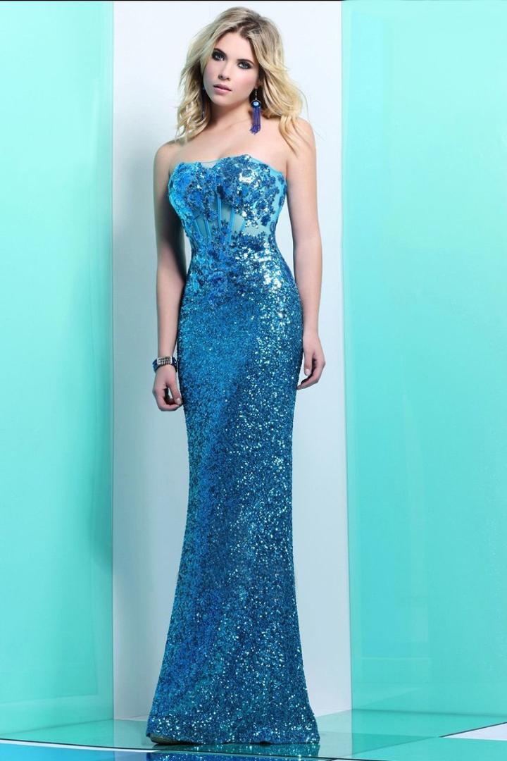 Faviana - S7151 Sequined Semi-sweetheart Sheath Dress
