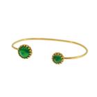Heather Hawkins - Splendor Spike Cut Bangle - Green Onyx / Yellow Gold