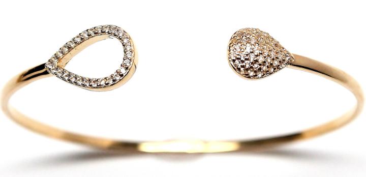Rachael Ryen - Double Teardrop Pave Bangle Bracelet