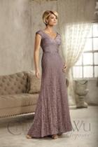 Christina Wu Elegance - 17820 Chiffon And Beaded Lace Wide Vneck Gown