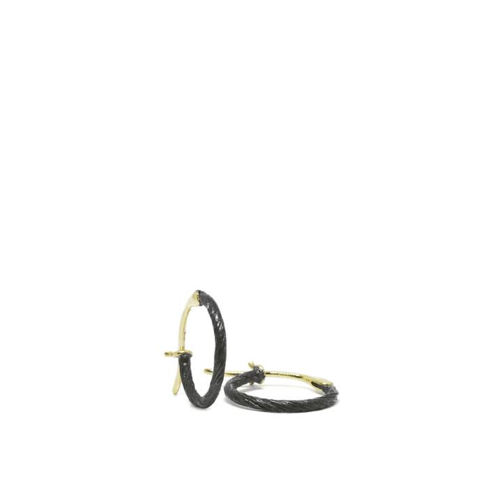 Nina Nguyen Jewelry - Petite 13mm Gold & Oxidized Hoops