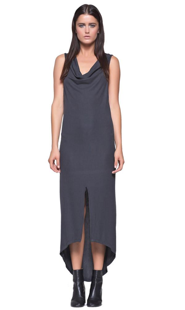 Again Collection - Ellen Super Soft Cowl Neck Dress Xs