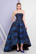 Terani Couture - 1722e4236 Shining Strapless Sapphire Evening Gown