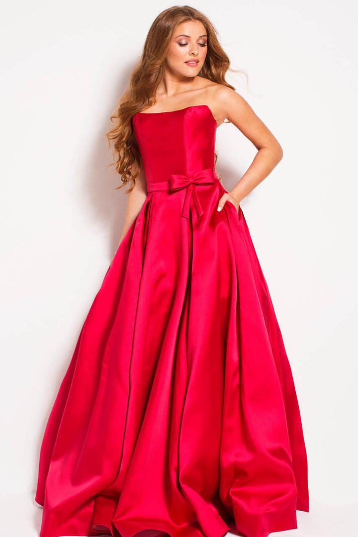 Jovani - 48941 Strapless Ribbon Accented Ballgown
