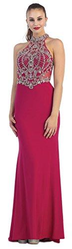 Embellished Long High Neck Dress
