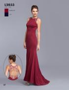 Aspeed - L2033 Bejeweled Sheath Prom Dress With Train