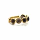 Tresor Collection - Smoky Quartz Round Stackable Ring Band With Adjustable Shank In 18k Yellow Gold