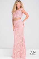 Jovani - Sleeveless Two Piece Fitted Lace Dress Jvn27618