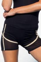 Luli Fama - Fishnet Cut Off Shorts In Black Gold (f502h02)