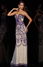Angela And Alison - 51096 Embellished Lace Sheath Gown