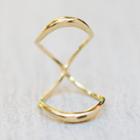 Logan Hollowell - Solid Gold Crescent Mirror Knuckle Ring With Added Star Set Diamonds